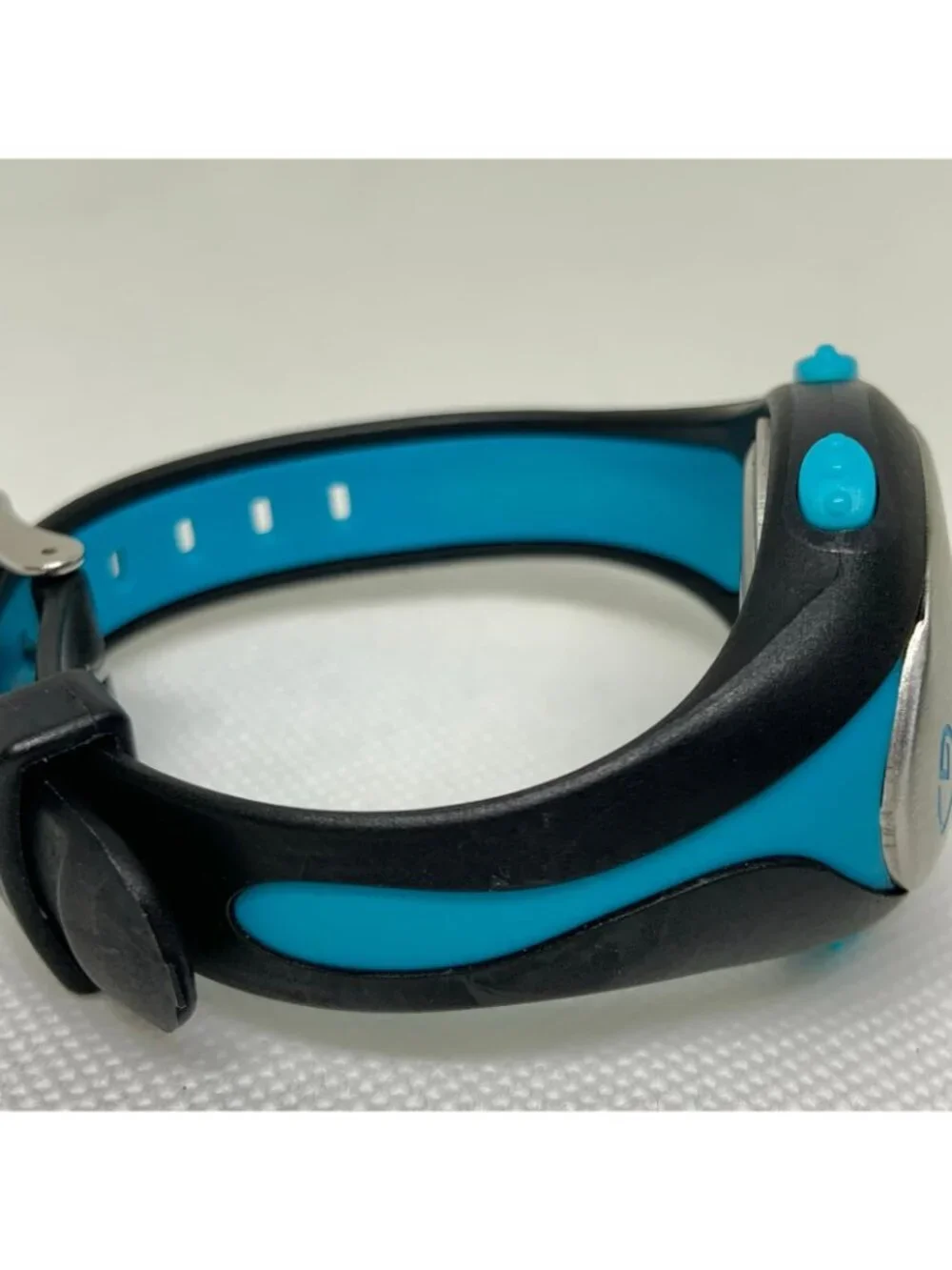 Women’s quartz digital watch black blue silver tone 34mm multifunction running